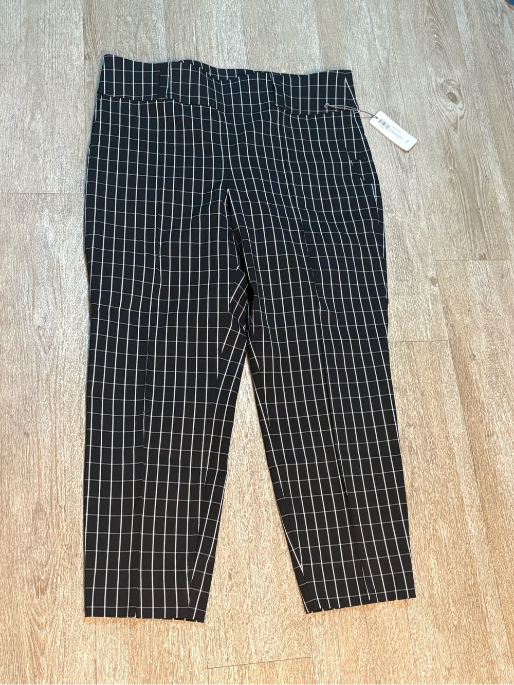 JOFIT PLAID SLIMMER CROP PANTS SIZE XXL